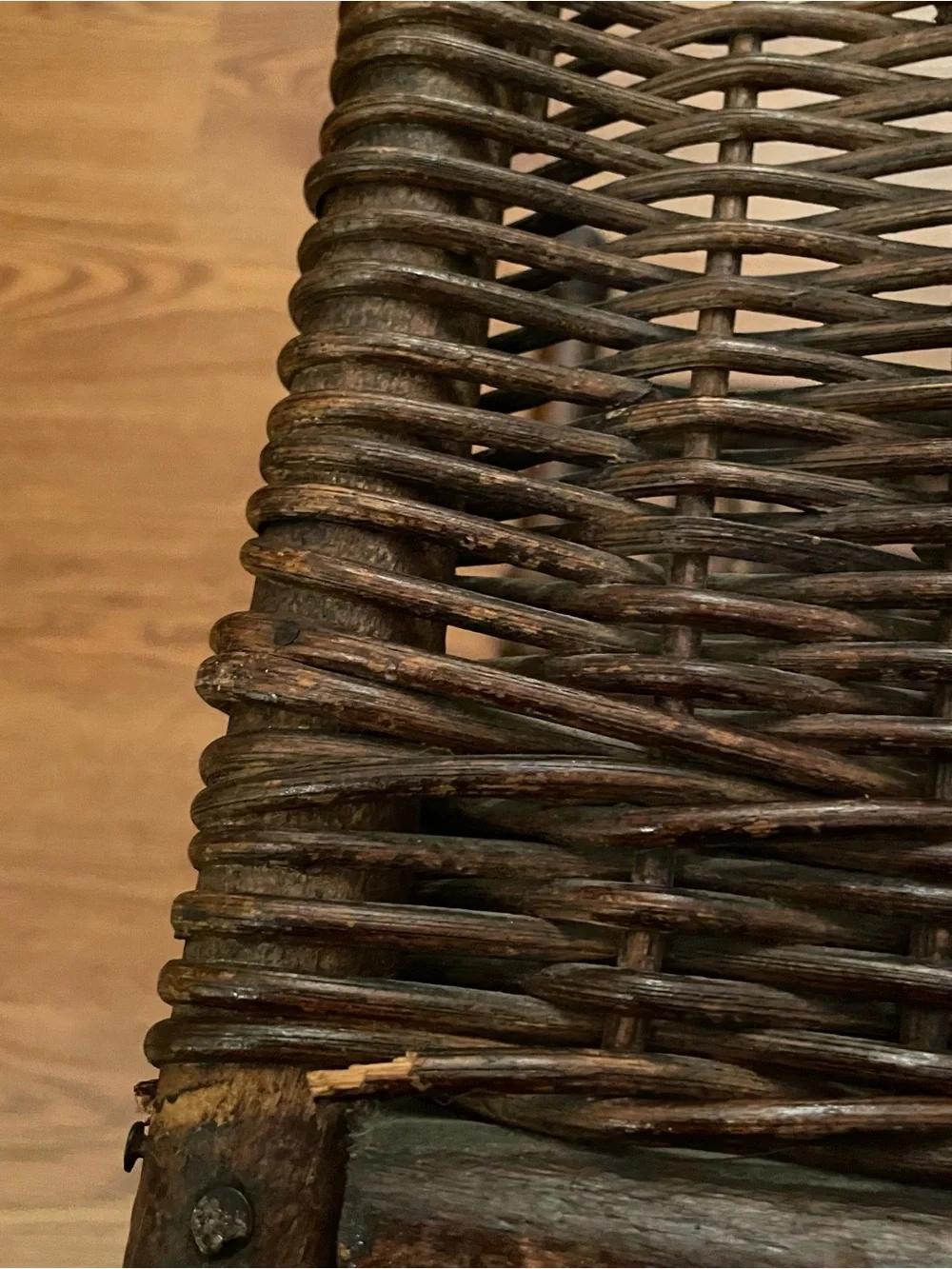 Vintage Wicker & Rattan Magazine Rack Holder Canterbury Boho Chic Mid Century